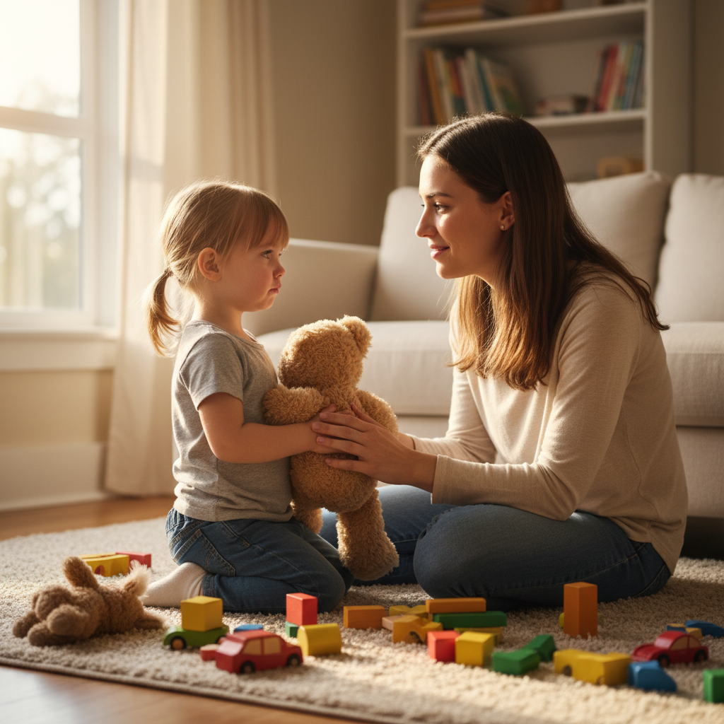 Parent and child having a difficult conversation, showing the emotional intensity of ADHD rejection sensitivity